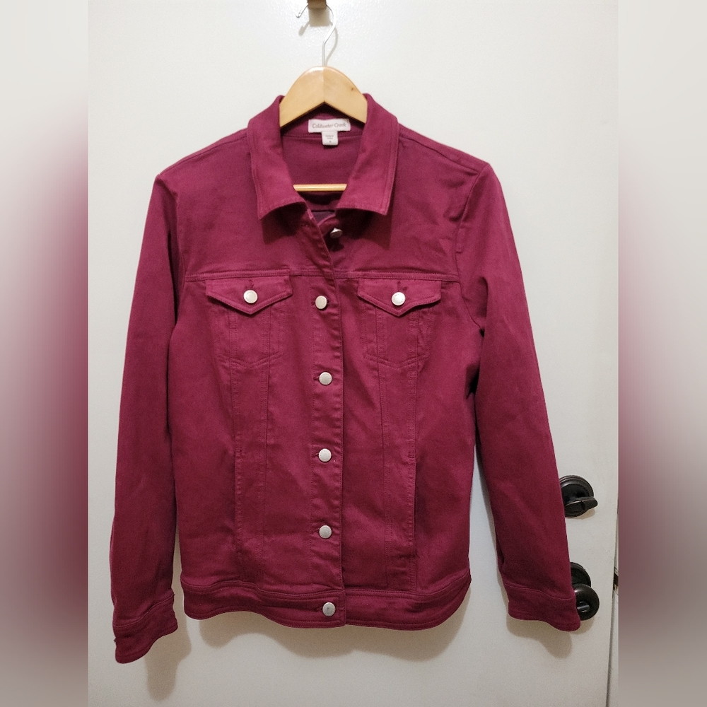 Coldwater Creek Women's Burgundy Jean Jacket - Size Medium